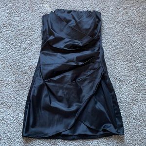 Black strapless cocktail dress